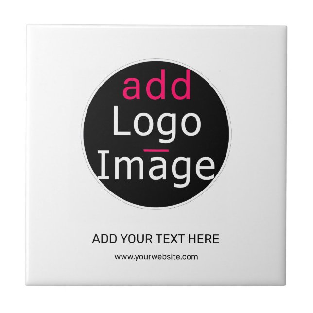 Modern Professional Customisable Business White Ceramic Tile (Front)