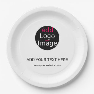Modern Professional Customisable Business White Paper Plate