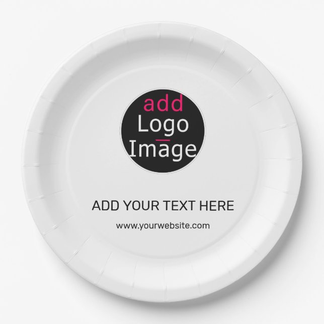 Modern Professional Customisable Business White Paper Plate (Front)