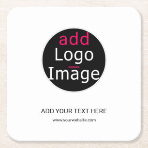 Modern Professional Customisable Business White Square Paper Coaster