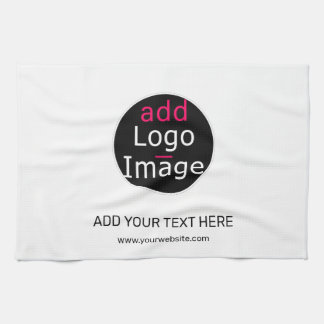 Modern Professional Customisable Business White Tea Towel