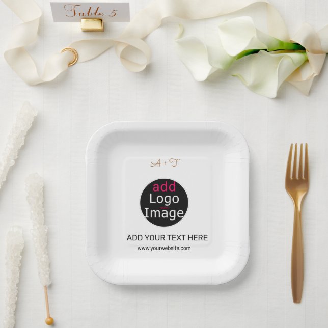 Modern Professional Customisable Wedding  Paper Plate (Wedding)
