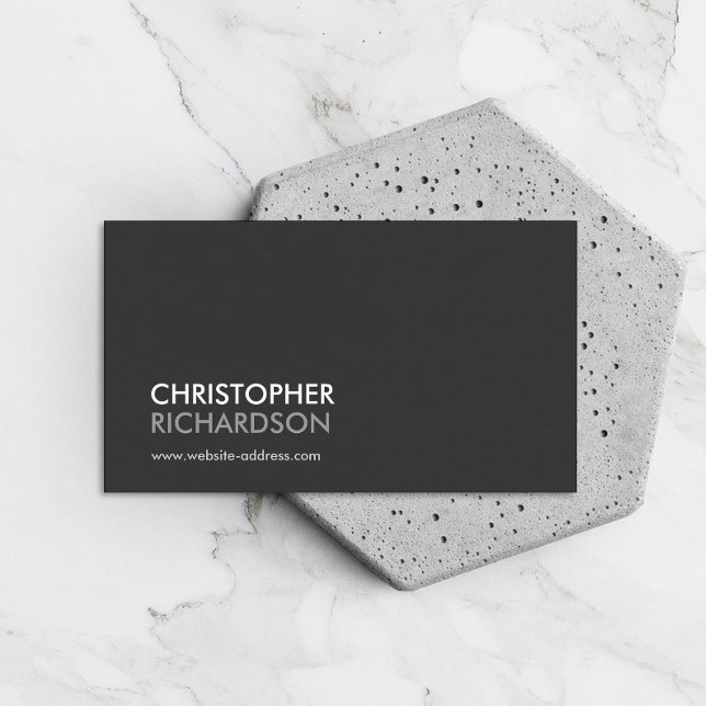 MODERN PROFESSIONAL Dark Grey Business Card (Creator Uploaded)