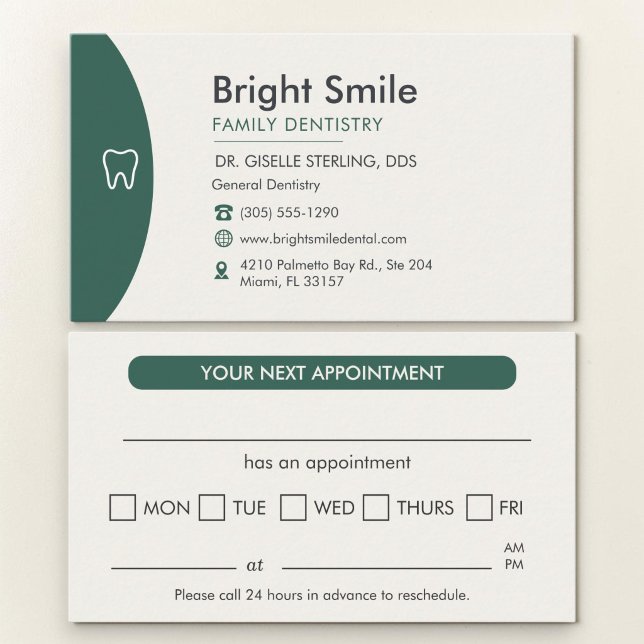 Modern Professional Dental Appointment Card (Creator Uploaded)