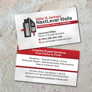 Modern Professional Drywall Plastering Services  Business Card