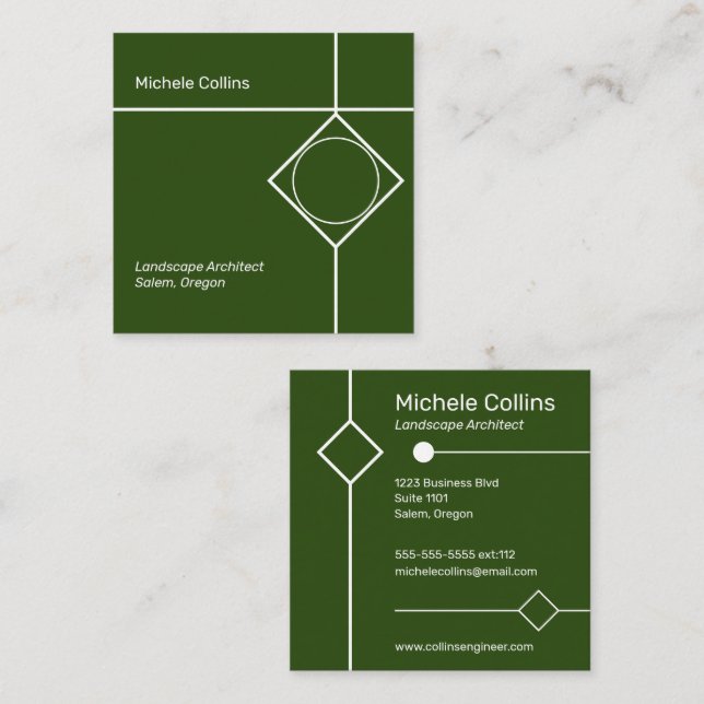 Modern Professional Elegance Square Business Card (Front/Back)