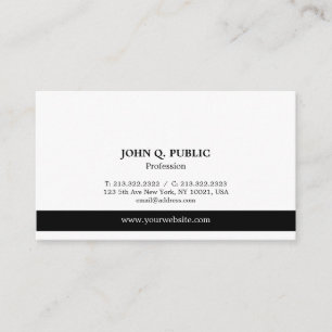 Modern Professional Elegant Black and White Simple Business Card