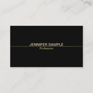 Modern Professional Elegant Black White Gold Business Card