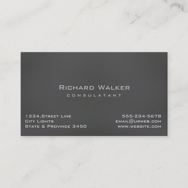 Modern Professional elegant Black Wood Simple Business Card (Front)