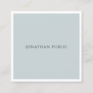 Modern Professional Elegant Blue Green Simple Cool Square Business Card