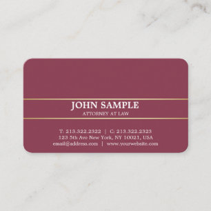 Modern Professional Elegant Bordeaux Lawyer Business Card