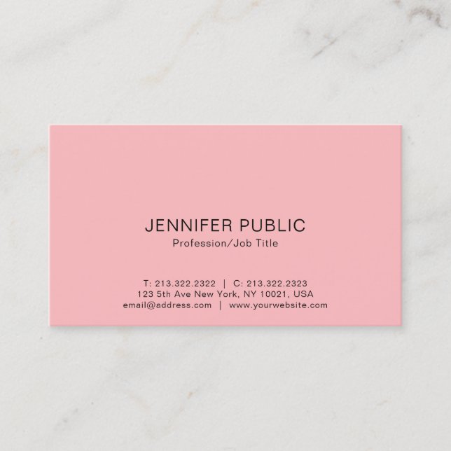 Modern Professional Elegant Colours Simple Plain Business Card (Front)