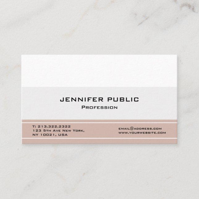 Modern Professional Elegant Create Your Own Business Card (Front)