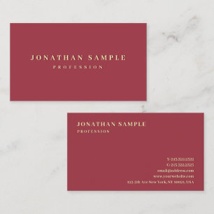 Modern Professional Elegant Gold Colour Text Luxur Business Card