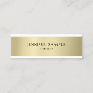 Modern Professional Elegant Gold Look Simple Plain Mini Business Card