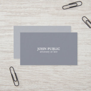 Modern Professional Elegant Grey Attorney Lawyer Business Card