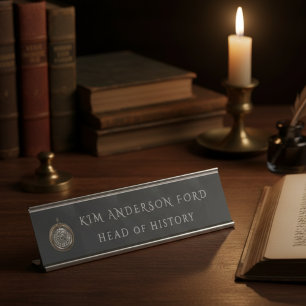 Modern Professional Elegant Matte Black Obsidian Desk Name Plate