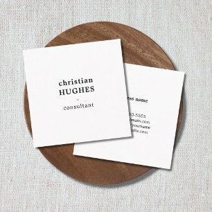 Modern Professional Elegant Minimal Black White Square Business Card