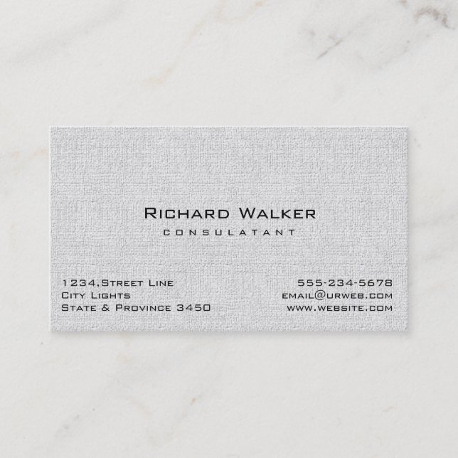 Modern Professional elegant Plain Grey Stone Business Card (Front)