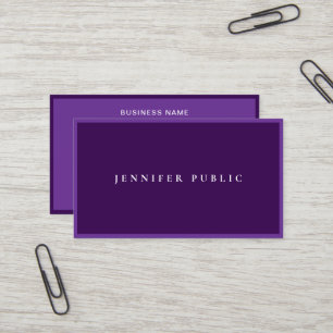 Modern Professional Elegant Purple Custom Luxury Business Card
