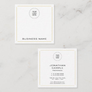 Modern Professional Elegant Simple Gold Template Square Business Card