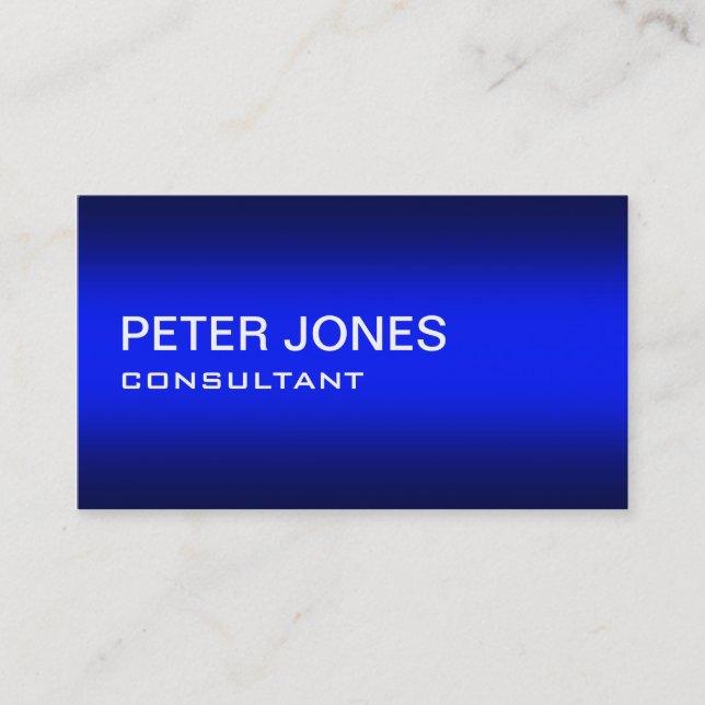 Modern Professional Elegant Simple Plain Blue Business Card (Front)