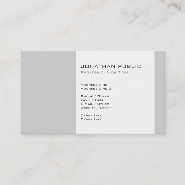 Modern Professional Elegant Simple Plain Business Card (Front)