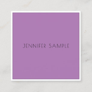 Modern Professional Elegant Simple Template Purple Square Business Card