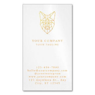 Modern professional geometric fox logo custom  	Magnetic business card