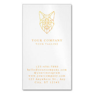 Modern professional geometric fox logo custom  	Magnetic business card