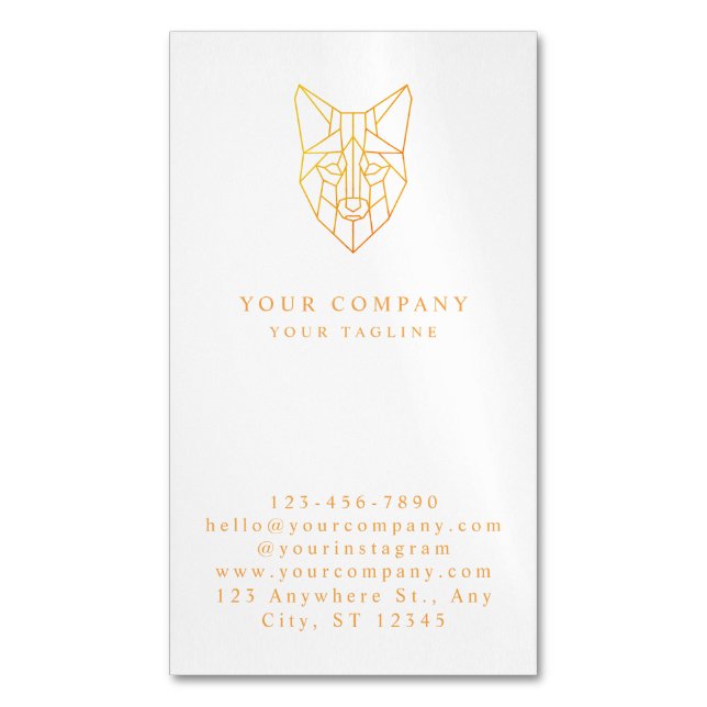 Modern professional geometric fox logo custom  	Magnetic business card (Front Vertical)