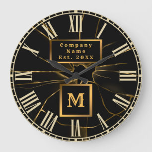 Modern Professional Glass Repair Monogrammed Large Clock