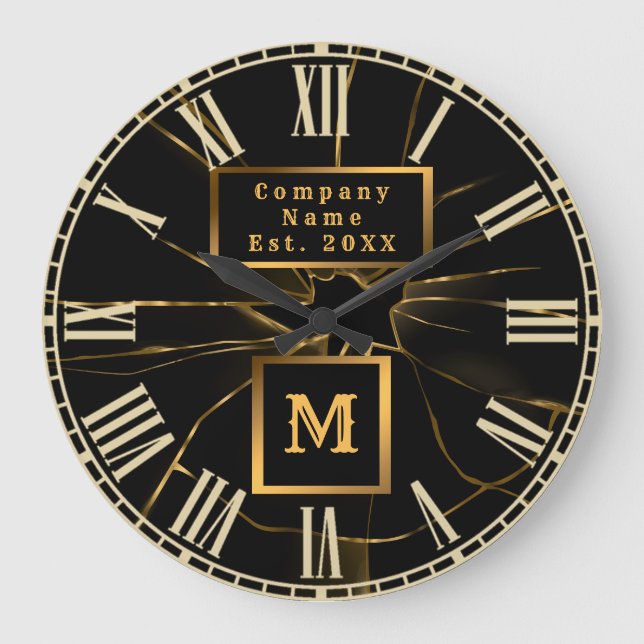 Modern Professional Glass Repair Monogrammed Large Clock (Front)