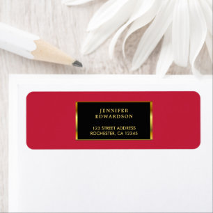 Modern professional gold black cardinal red return address label