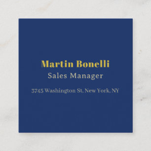 Modern Professional Gold & Blue Colour Serif Font Enclosure Card