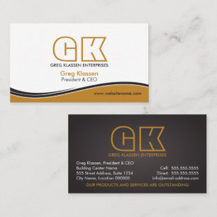 Modern Professional Gold Brown Business Card
