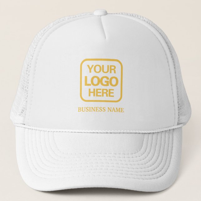 Modern Professional Gold Business Logo Trucker Hat (Front)