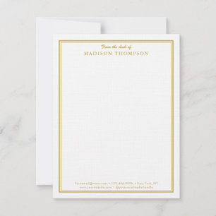 Modern Professional Gold Business Note Card