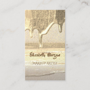 Modern Professional ,Gold Confetti,Drops Business Card