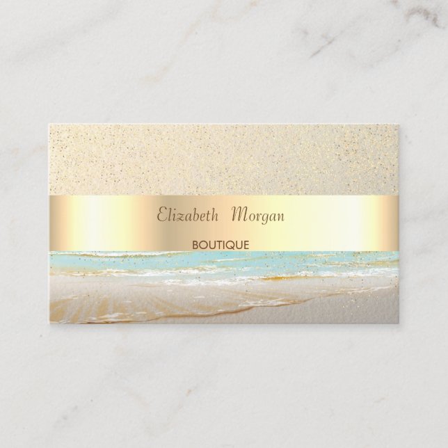 Modern Professional ,Gold Confetti,Stripe Business Card (Front)