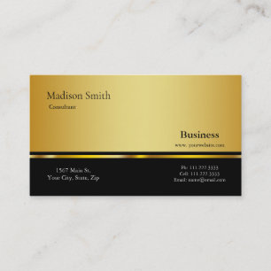 Modern Professional Gold Metal Consultant Business Card