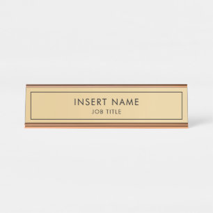 Modern Professional Golden Gradient Desk Name Plate