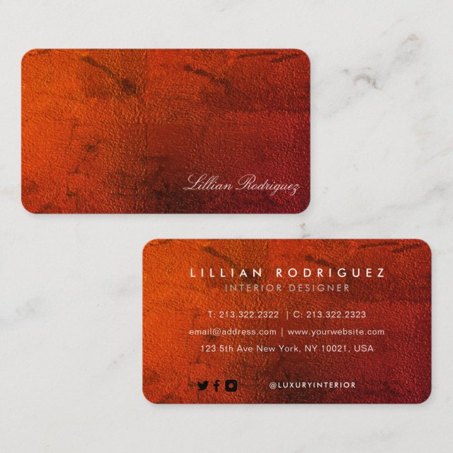 Modern Professional Gradient Red Abstract Business Card (Front/Back)