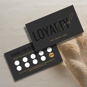 Modern professional grey and black customer loyalty card