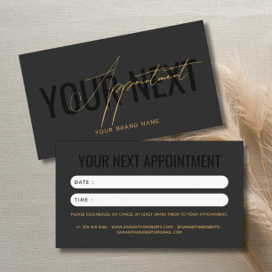 Modern professional grey black your next appointment card