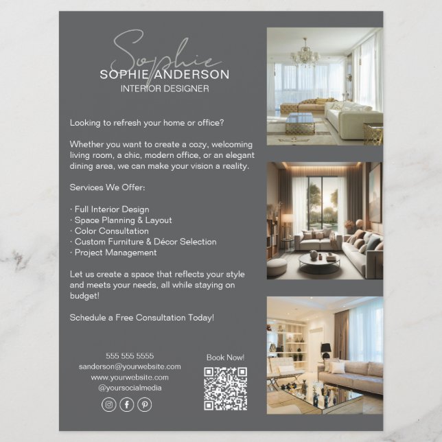 Modern Professional Grey Business Flyer (Front)