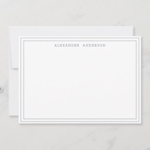 Modern Professional Grey Double Border Card