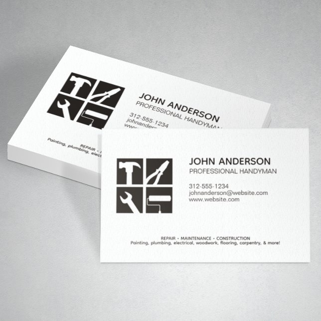 Modern Professional Handyman Services Business Card (Creator Uploaded)