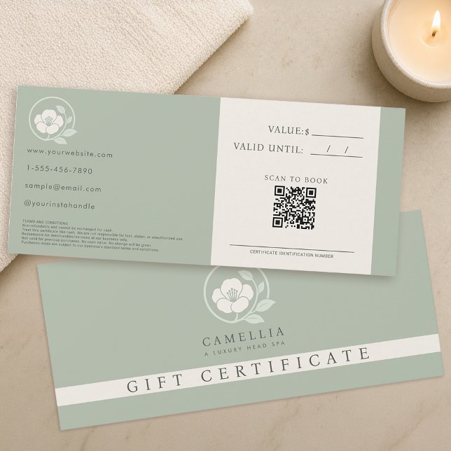 Modern Professional Head Spa Gift Certificate Invitation (Creator Uploaded)