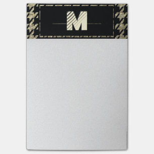 Modern Professional Houndstooth Monogram Post-it Notes